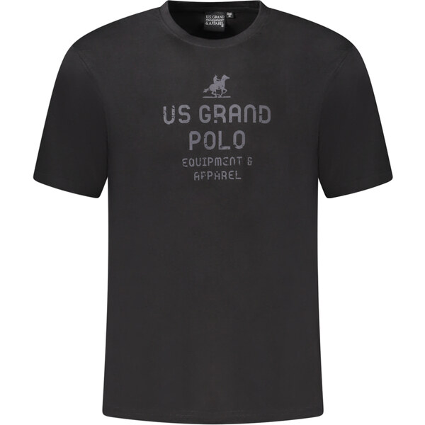 U.S. GRAND Čierne tričko US Grand Polo s krátkym rukávom 64707813