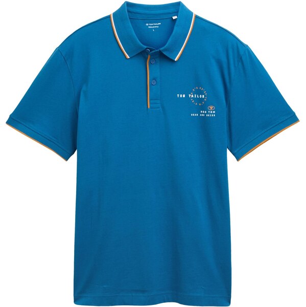 TOM TAILOR Tričko modrozelená / mandarínková / biela 63898270