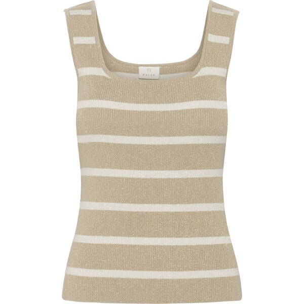 Kaffe Vyšívaný top KAMorita tmavobéžová / biela 63919600