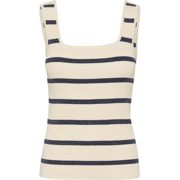 Kaffe Vyšívaný top KAMorita námornícka modrá / biela ako vlna 63919605