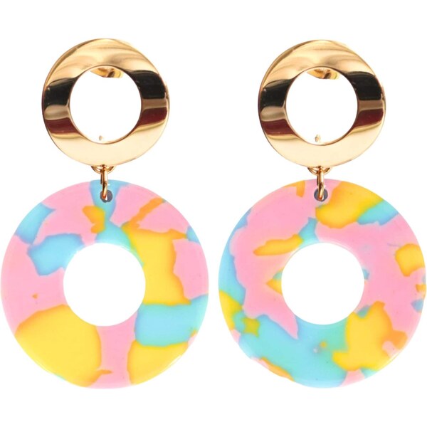 Fräulein Wunder Náušnice Adua svetlomodrá / zlatá / oranžová / ružová 65880164