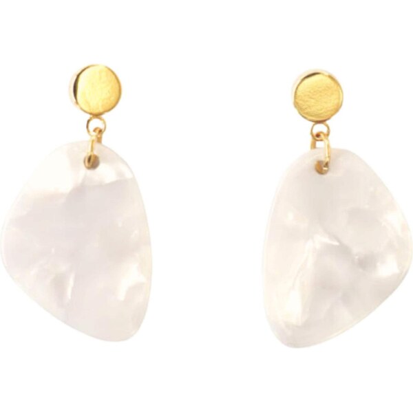 Fräulein Wunder Náušnice Amy zlatá / perlovo biela 65880171