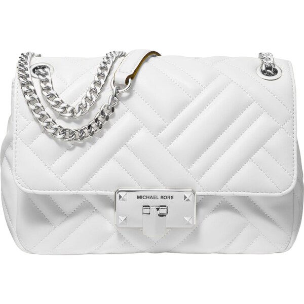 Michael Kors Peyton Medium Quilted Shoulder Bag Optic White 63774154