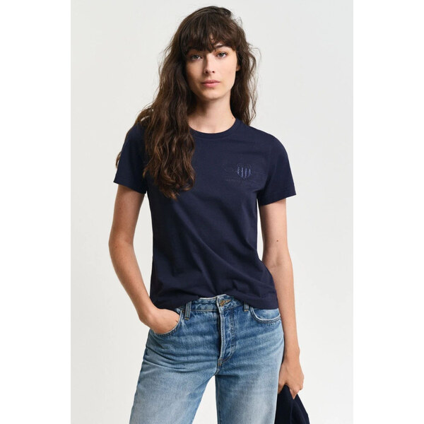 TRIČKO GANT REG TONAL SHIELD SS T-SHIRT EVENING BLUE 61838237
