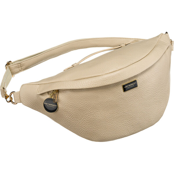 Peterson Béžová dámska ľadvinka z eko kože na bedrá alebo rameno 63917901
