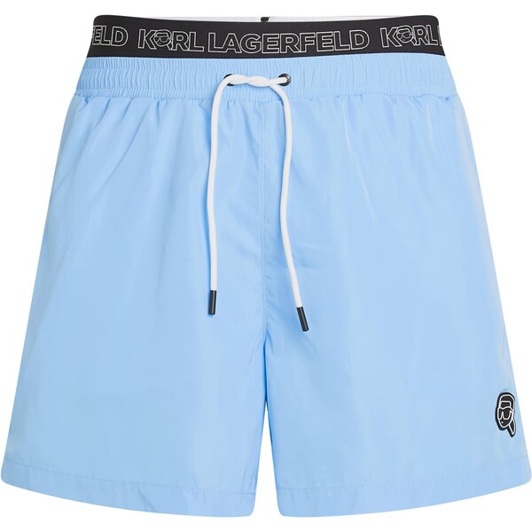 Karl Lagerfeld Plavecké šortky Ikon svetlomodrá / čierna / biela 63919452