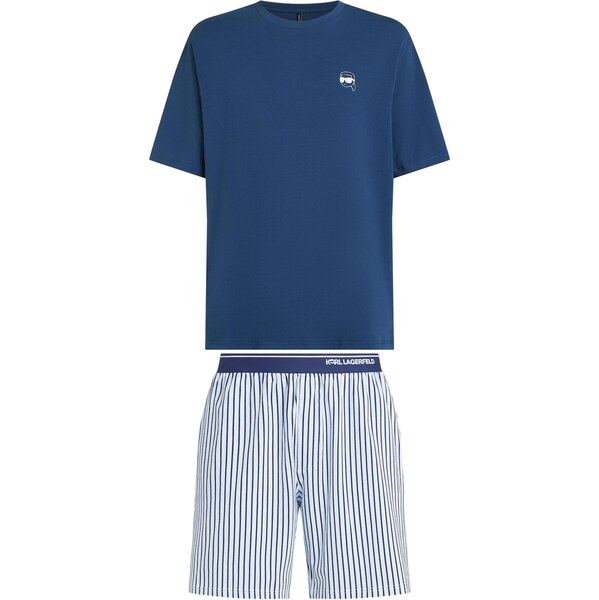 Karl Lagerfeld Krátke pyžamo Ikon tmavomodrá / biela 63956580