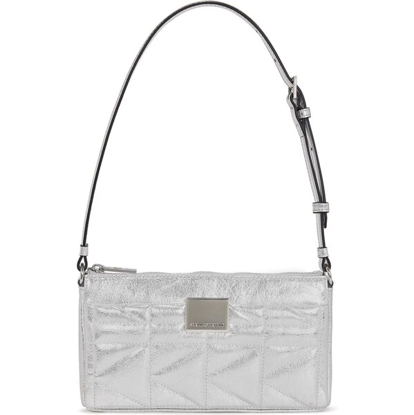 Karl Lagerfeld Kabelka na rameno Kuilt strieborná 64008827