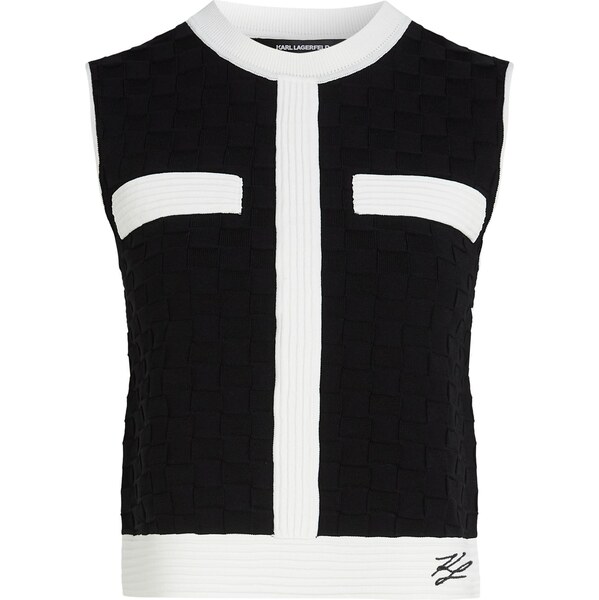 Karl Lagerfeld Vyšívaný top čierna / biela 63919488