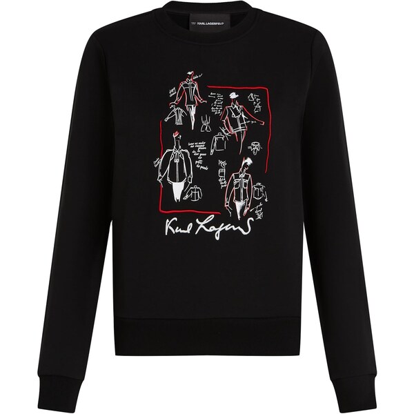 Karl Lagerfeld Mikina Karl Series rubínová / čierna / biela 65649677