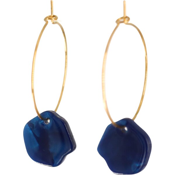 Fräulein Wunder Náušnice Alice tmavomodrá / zlatá 66037254