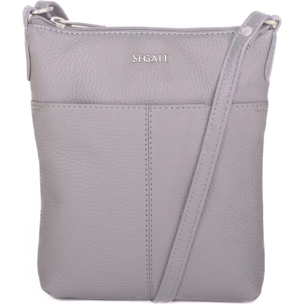 SEGALI Dámska kožená crossbody kabelka 7001 B grey 66594230