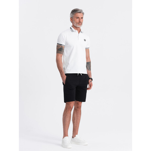 Ombre Mens knitted shorts with drawstring and pockets - black 57777453