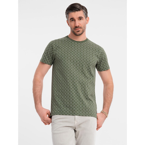 Ombre Mens full print knit shirt - olive 64793439