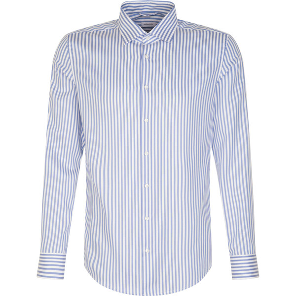 Prúžkovaná pánska modro biela nežehlivá košeľa Slim fit Seidensticker 63935791