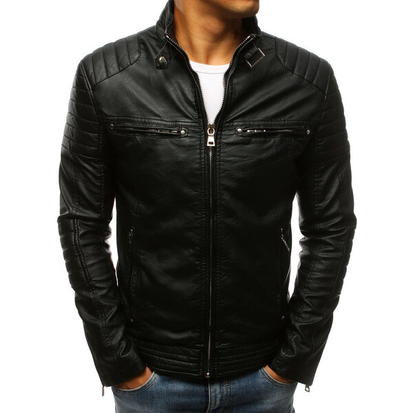 Pánska kožená bunda Farba čierna DSTREET TX3265 65502770