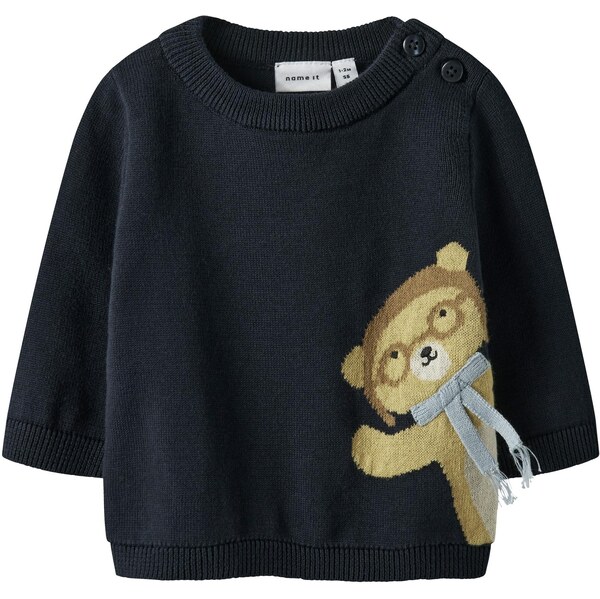 NAME IT Sveter NBMKANO námornícka modrá / svetlomodrá / hnedá / 63939460