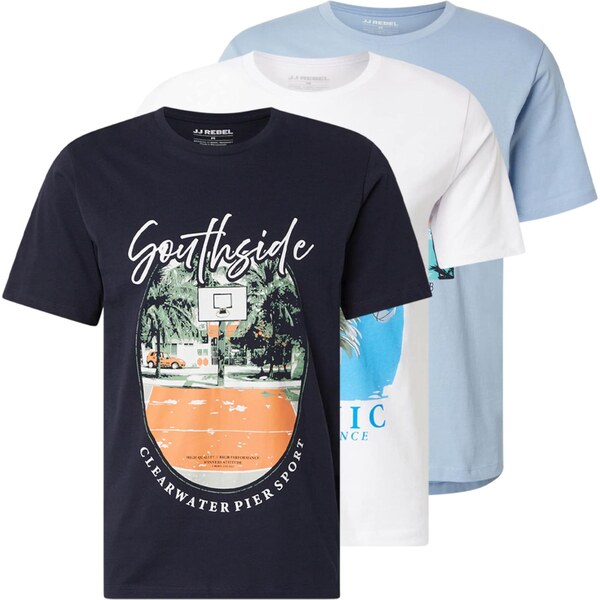 JJ Rebel Tričko JREBBAS námornícka modrá / svetlomodrá / biela 63940819