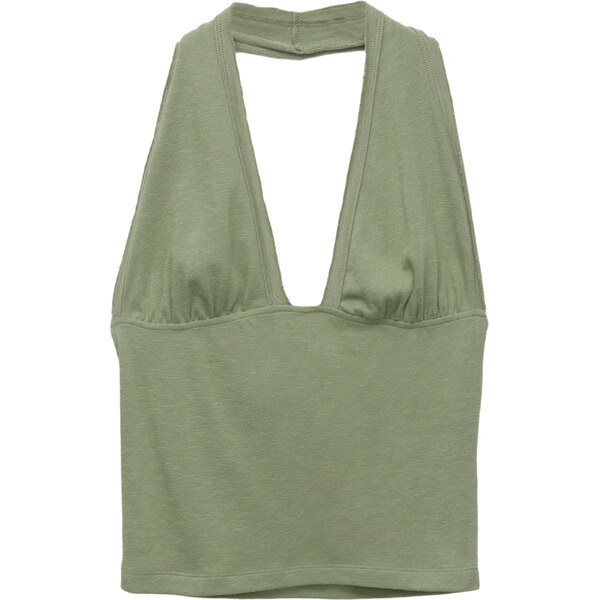 Pull&Bear Top pastelovo zelená 65880054