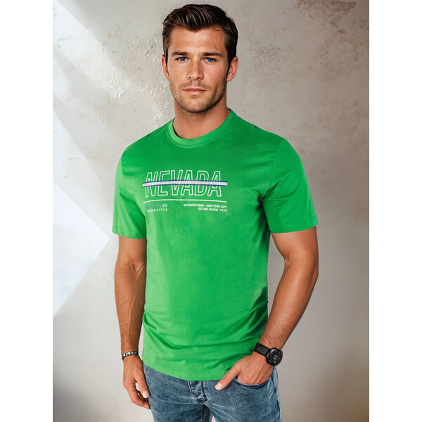 BASIC Zelené tričko s nápisom Nevada RX5438 52671141