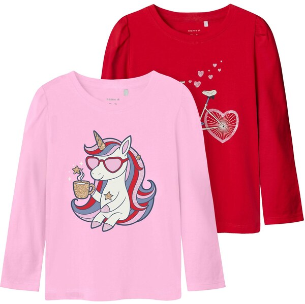 NAME IT Tričko NMFKALESJA opálová / ružová / červená / biela 63956614