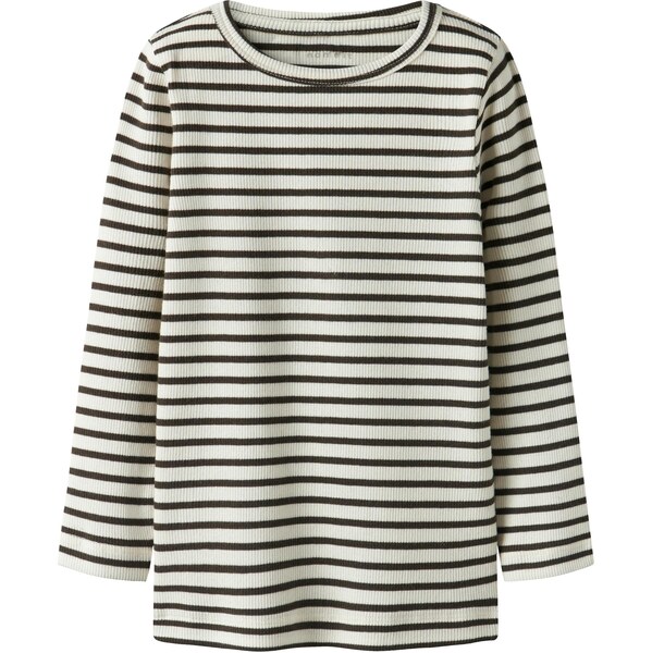 NAME IT Tričko NMNBANI tmavohnedá / šedobiela 63956632