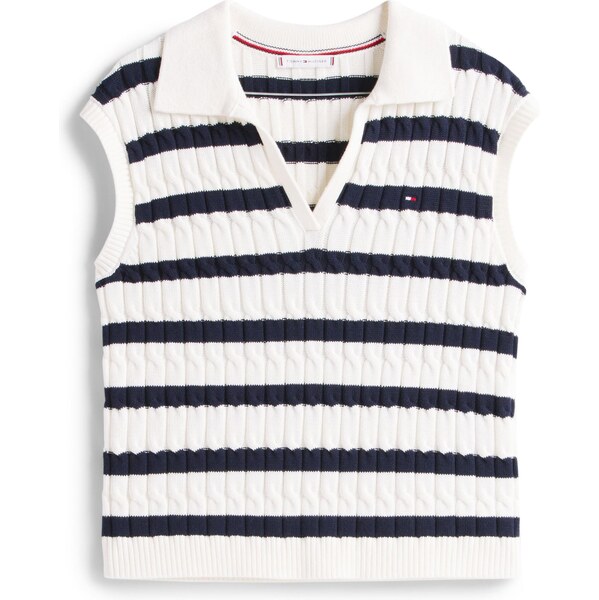 TOMMY HILFIGER Sveter tmavomodrá / biela 63956750