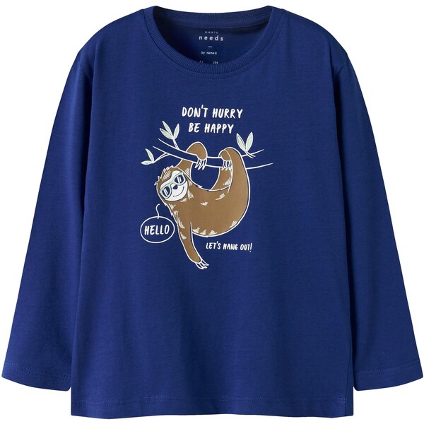 NAME IT Tričko NMMVAGNO enciánová / svetlohnedá / biela 63956791