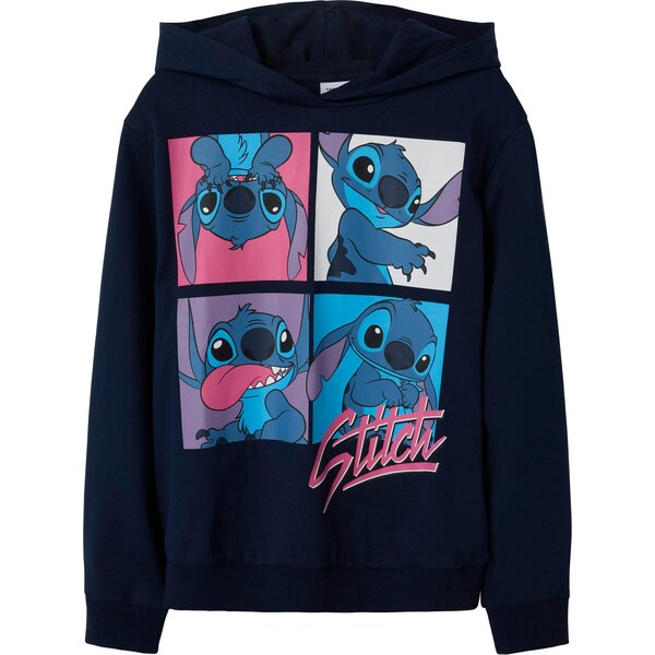 NAME IT Mikina NKFInga Stitch modrá / námornícka modrá / ružová / 64017924