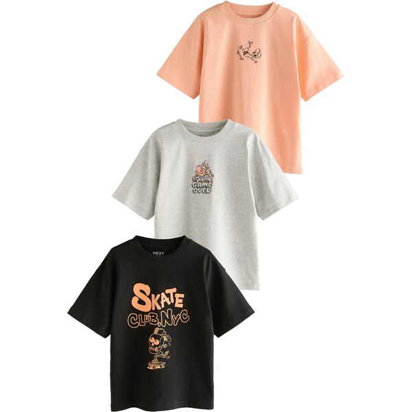 Next Tričko sivá / marhuľová / čierna 64488262