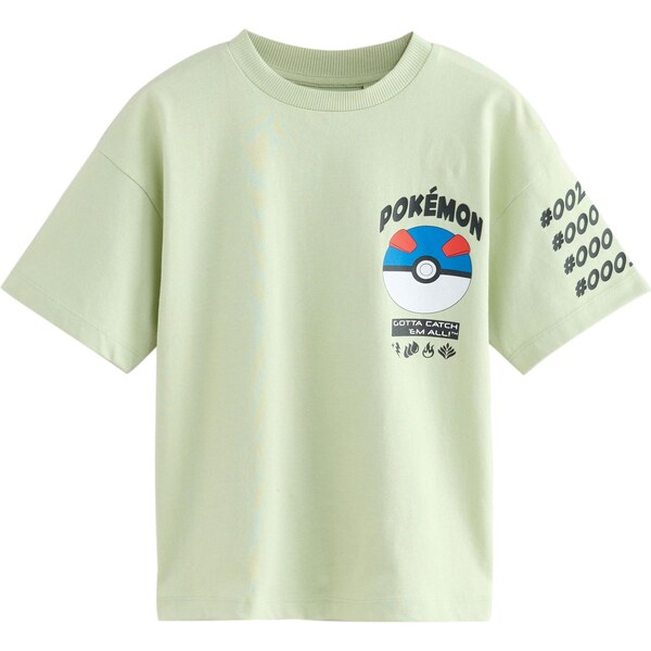 Next Tričko Pokémon svetlozelená / červená / čierna / biela 64488284