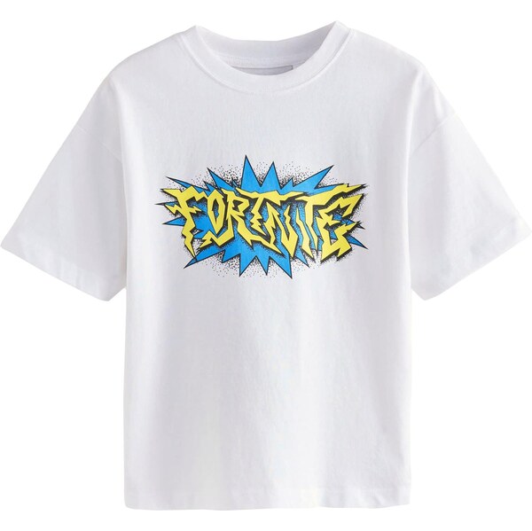 Next Tričko Fortnite azúrová / žltá / ružová / biela 65878408