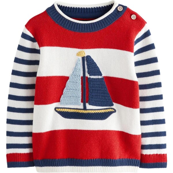 Next Sveter námornícka modrá / žltá / krvavo červená / biela 64167001