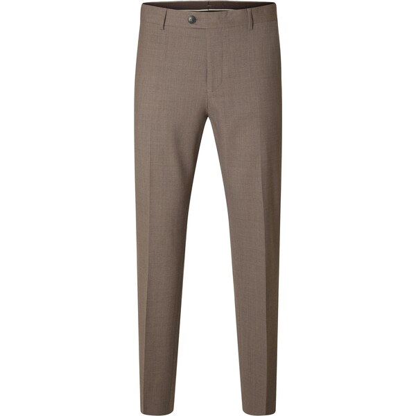 SELECTED Nohavice s pukmi SLH-Theo tmavohnedá 64163299