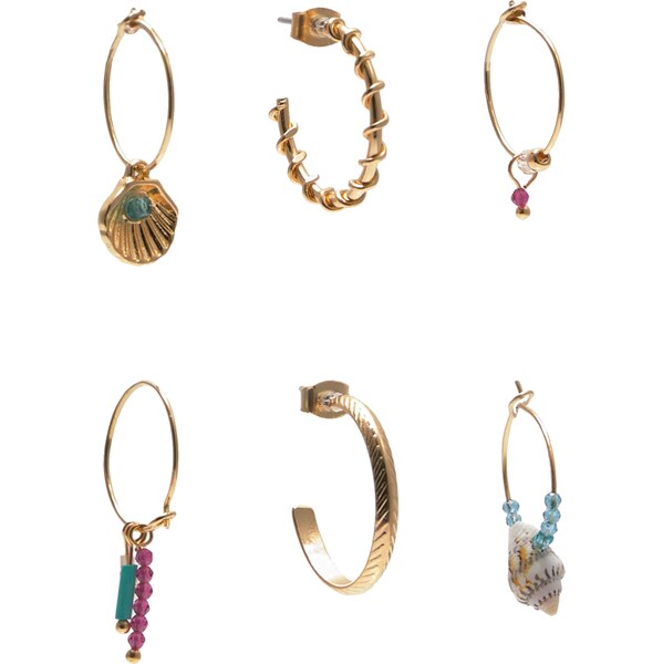 Pull&Bear Náušnice nebesky modrá / zlatá / fialová / prírodná biela 65880300