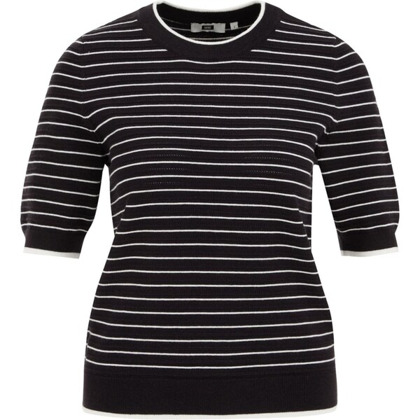 WE Fashion Vyšívaný top čierna / biela 64403963