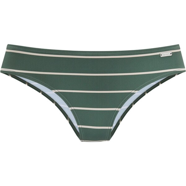 BENCH Bikinové nohavičky krémová / tmavozelená 64201338