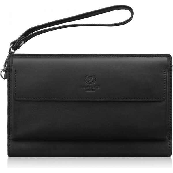 Paolo Peruzzi Pánska elegantná kožená príručná taška-etue | čierna AL 63789964