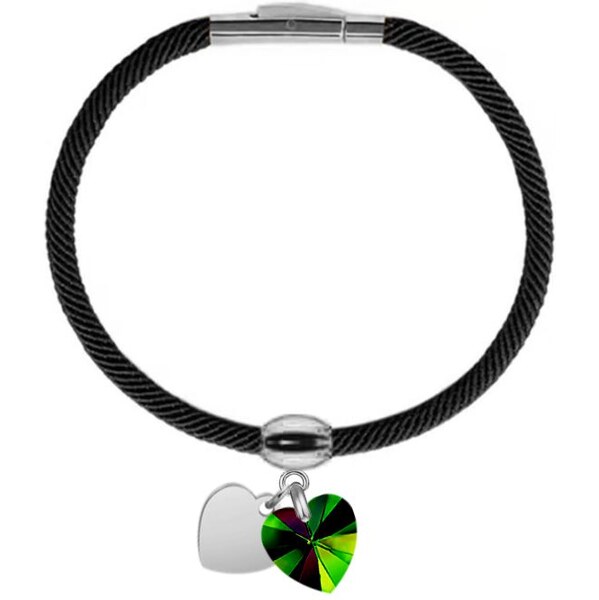 SWAROVSKI Elements Swarovski e. čierny náramok so srdiečkami, 63969484