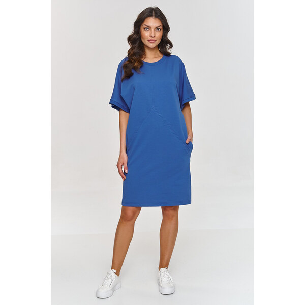 Makadamia Šaty s krátkymi širokými rukávmi | modrá M864 63969605