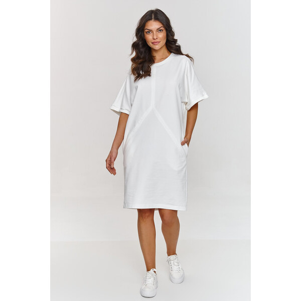 Makadamia Šaty s krátkymi širokými rukávmi | krémová M864 63969608