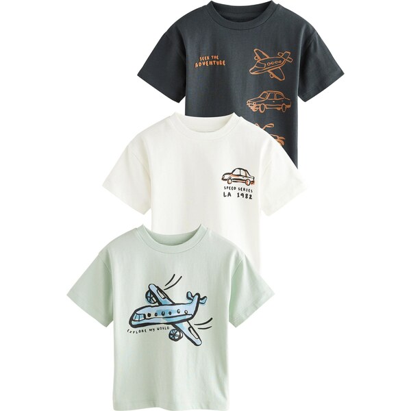 Next Tričko mätová / oranžová / čierna / biela 64488112