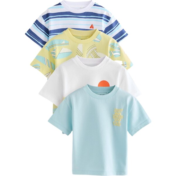 Next Tričko svetlomodrá / tmavomodrá / žltá / biela 64488253