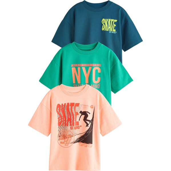 Next Tričko tmavomodrá / nefritová / oranžová / marhuľová 64488257