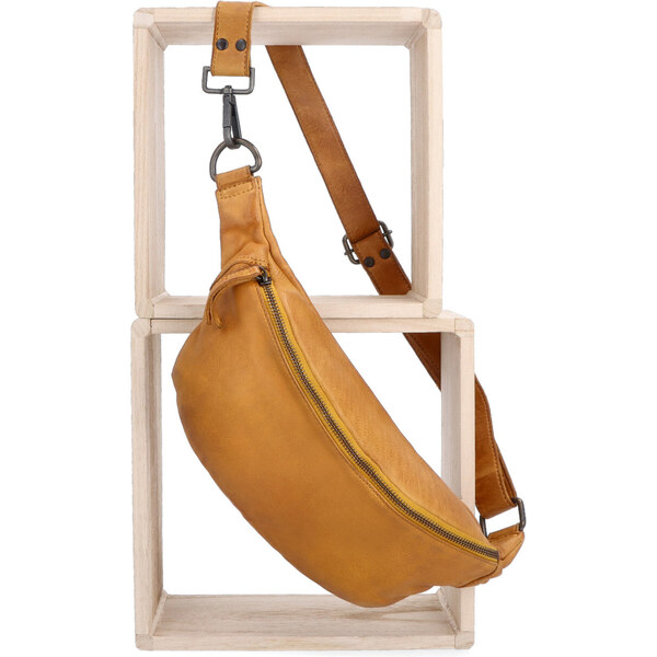 Kožená ľadvinka crossbody Noelia Bolger žltá NB 2403 ZLU 64020209