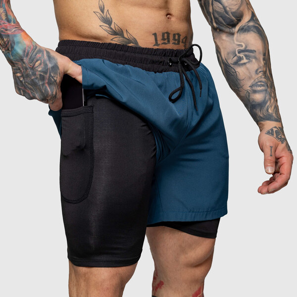 Plavecké šortky Iron Aesthetics Vortex Core 2in1, navy 63981696