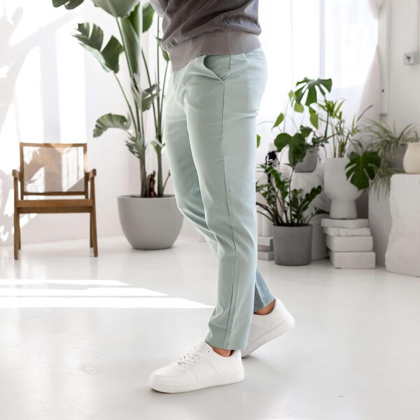 Strečové nohavice Iron Aesthetics Classy, zelené 63981683