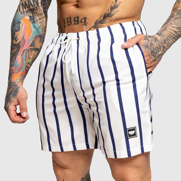 Pánske plavkové šortky Iron Aesthetics Boardwalk, biele 63981688