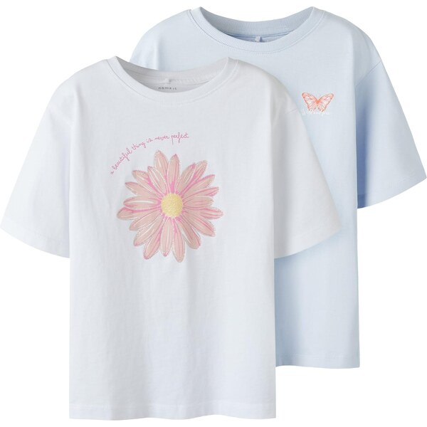 NAME IT Tričko NKFHelka modrá / medová / tmavoružová / biela 63344245