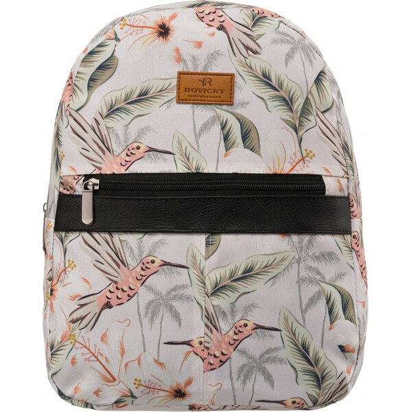 Mestský batoh so vzorom vtáčikov a listov Rovicky R-PL15601 63983554